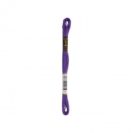 Meada de linha de bordar Anchor Stranded Cotton, filosele cor 111 lilás